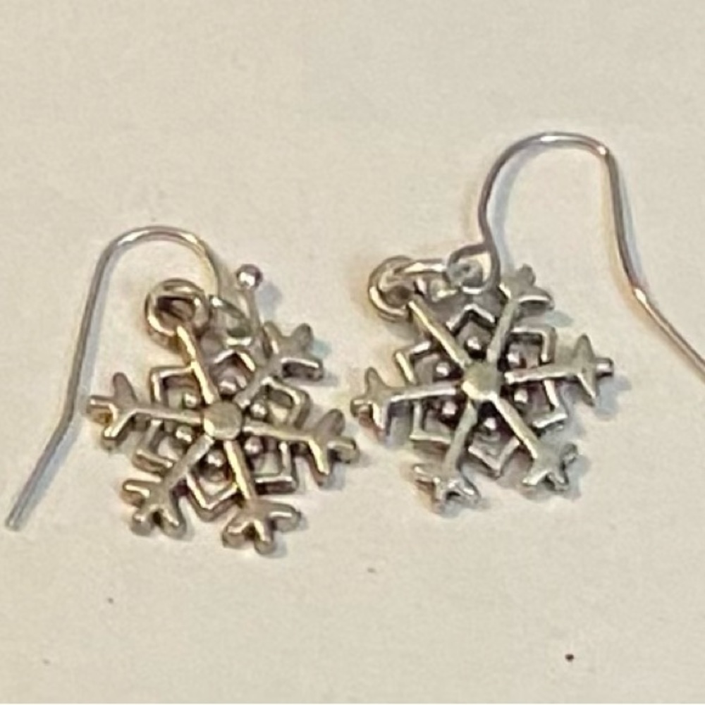 Snowflake charm earrings